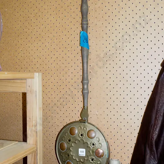 long handled copper bed warmer