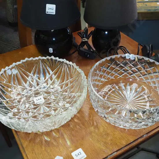 2x cut crystal bowls