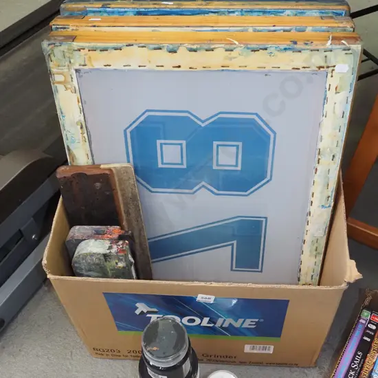 screen printers screens, inks, rubber scrapers