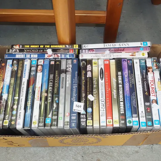 box of DVDs