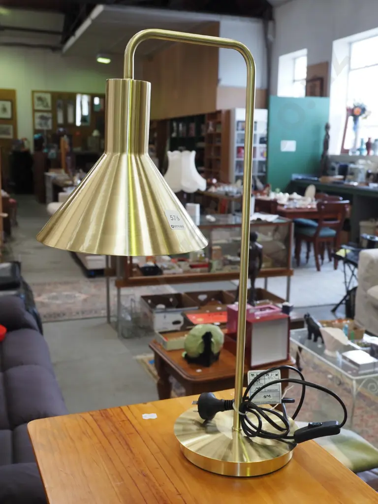 polished brass coloured bedside lamp H560 Image 1++