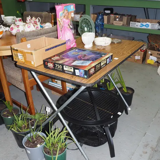 mdf faux wood veneer folding camping table H690 W910 D600