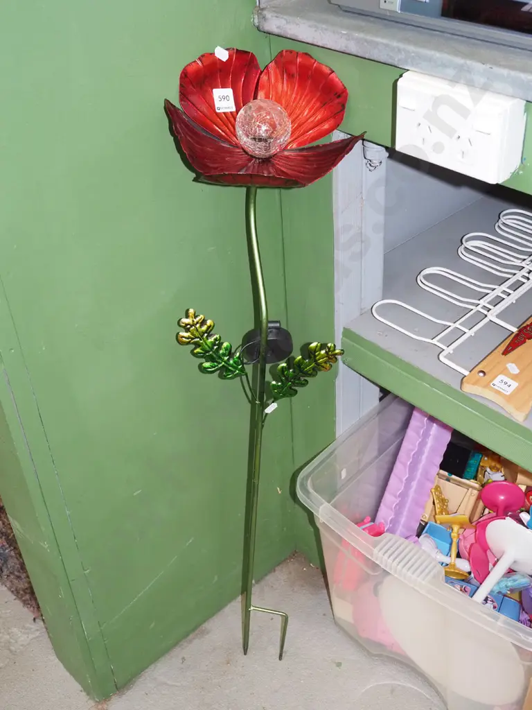 metal outdoor illuminated faux garden flower H900 Image 1++