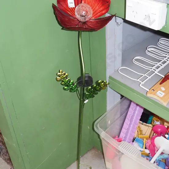 metal outdoor illuminated faux garden flower H900