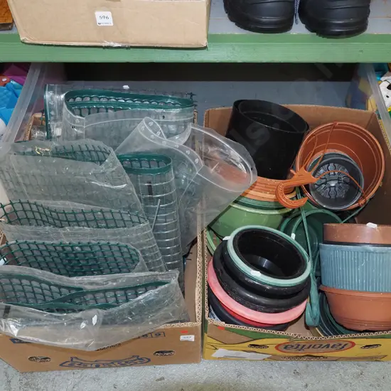 2x boxes; garden pots, frost protectors