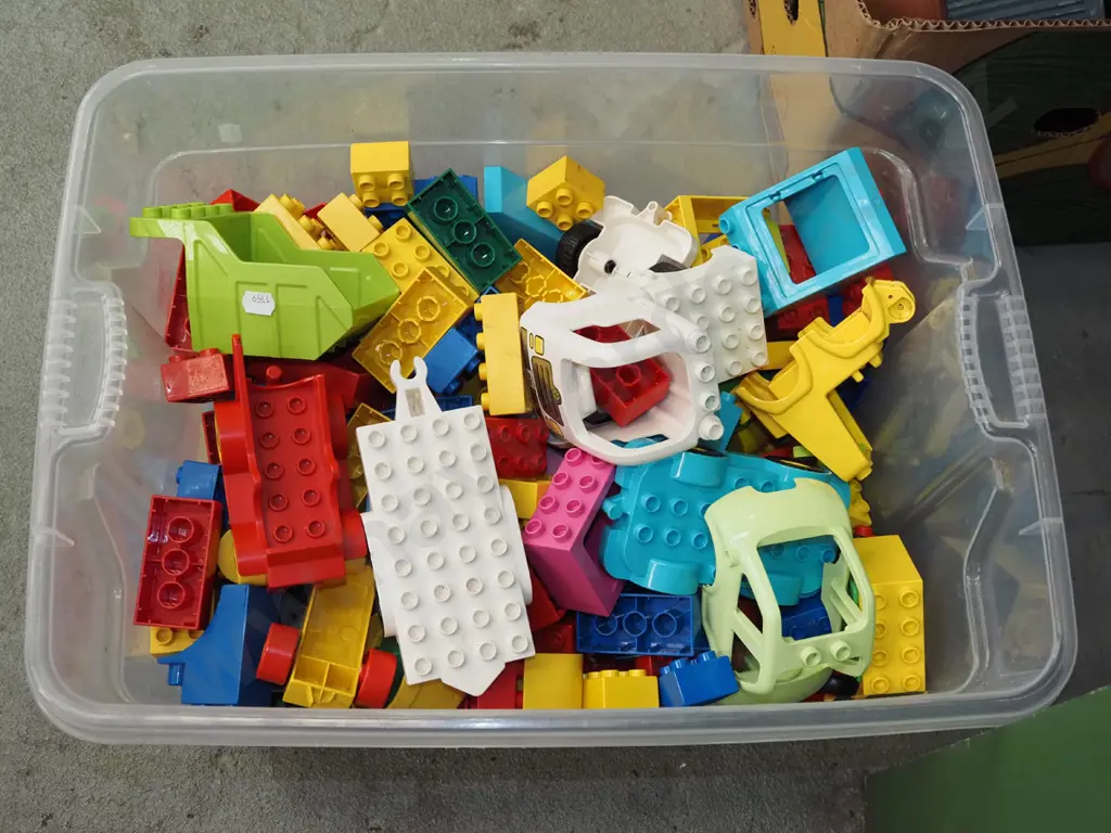 plastic tub of Duplo blocks Image 1++