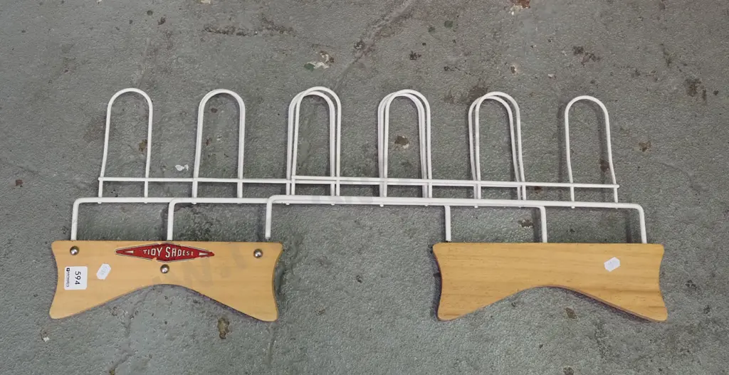 wood and metal tidy shoe rack Image 1++