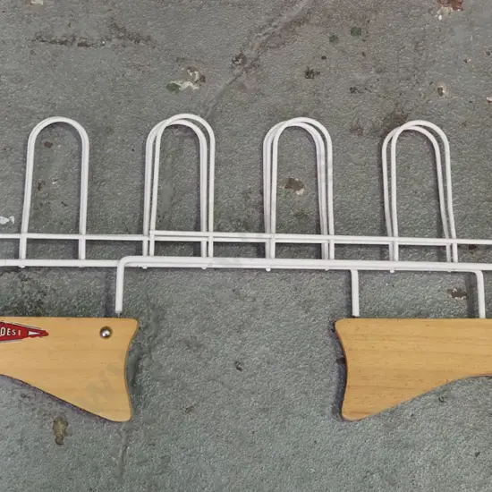 wood and metal tidy shoe rack