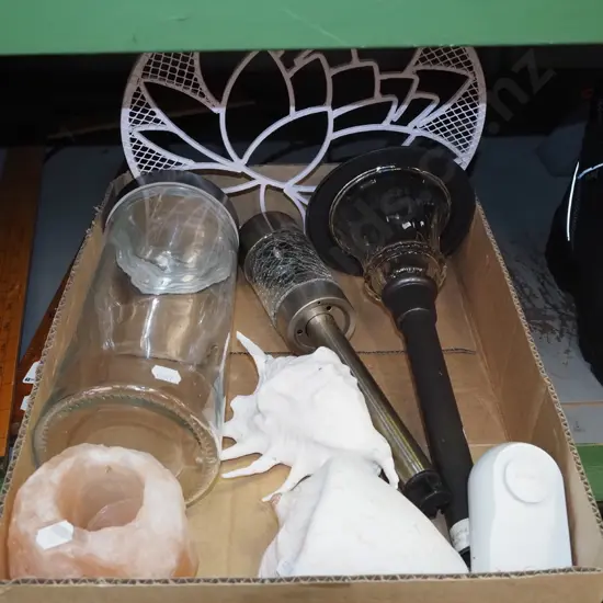 garden lighting, seashells, canisters etc