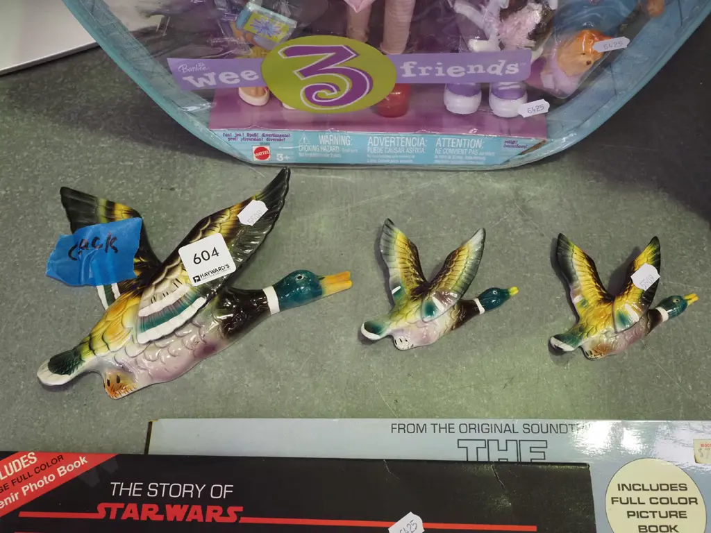 3x Japanese ceramic wall ducks - 1 has crack  Image 1++