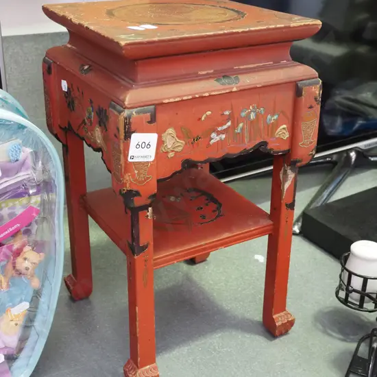 Asian wooden jardiniere stand H370 - some wear