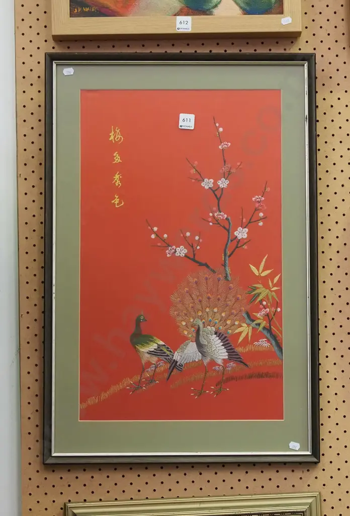 framed Asian needlework Image 1++