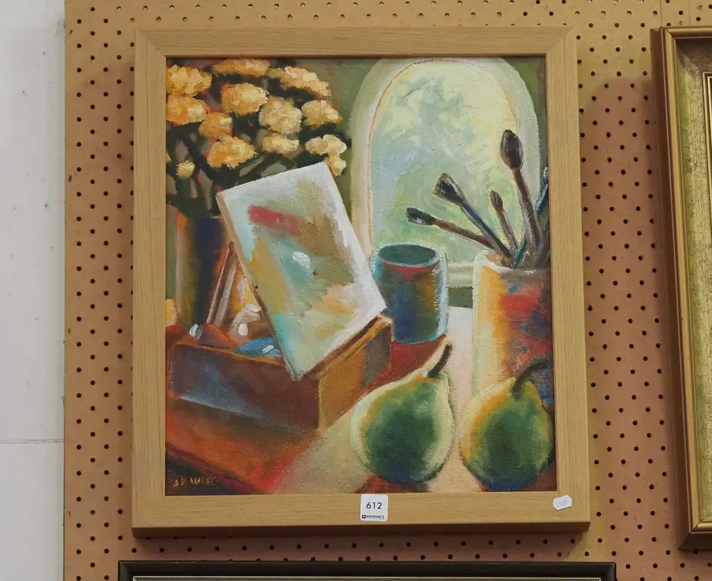 JK Weir - framed oil - still life Image 1++
