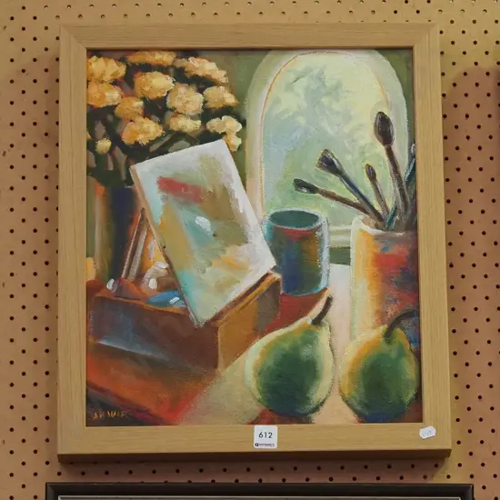 JK Weir - framed oil - still life