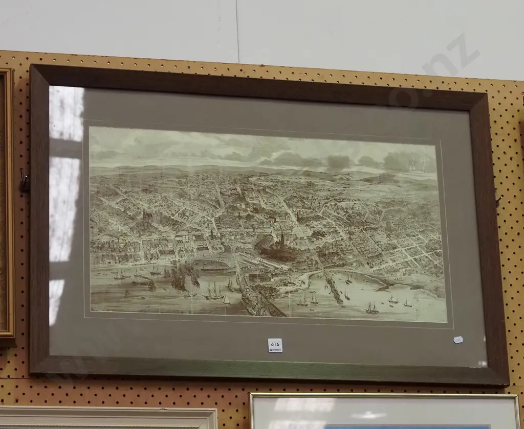 framed historic print - Dunedin - creases Image 1++