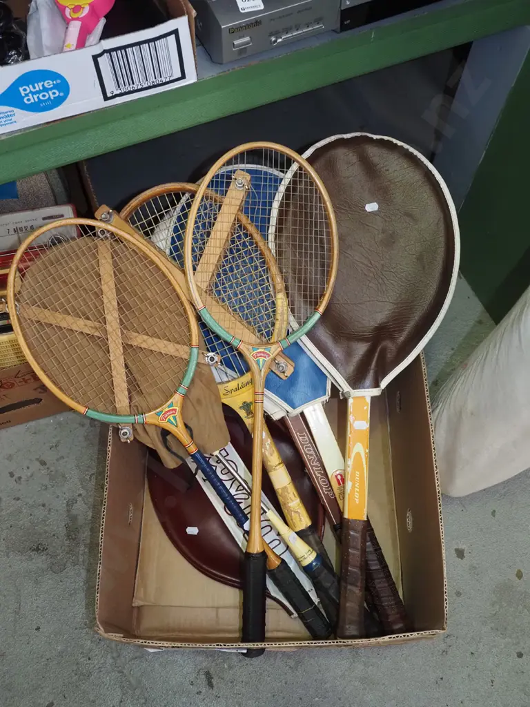 box of vintage rackets Image 1++
