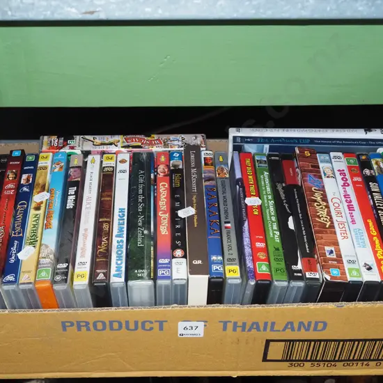 box of DVDs