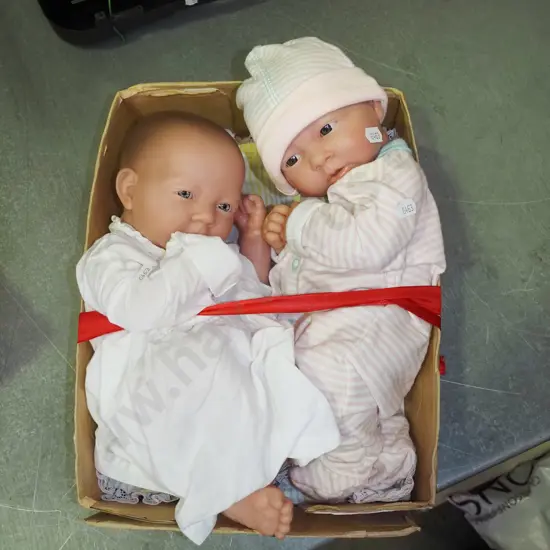 box; 2x baby dolls
