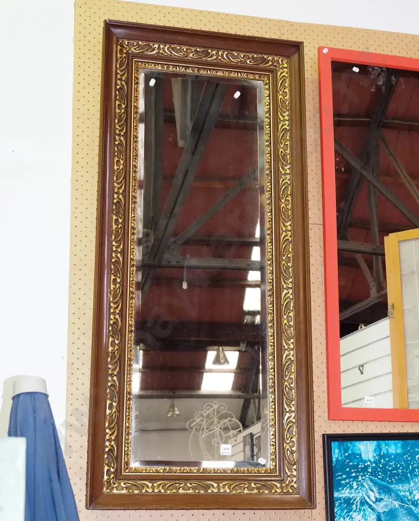 ornate framed bevelled edge wall mirror H1260 Image 1++