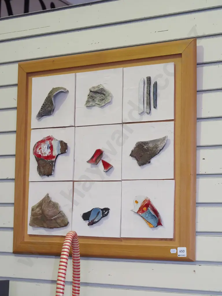 framed S. Novell ceramic tile artwork Image 1++