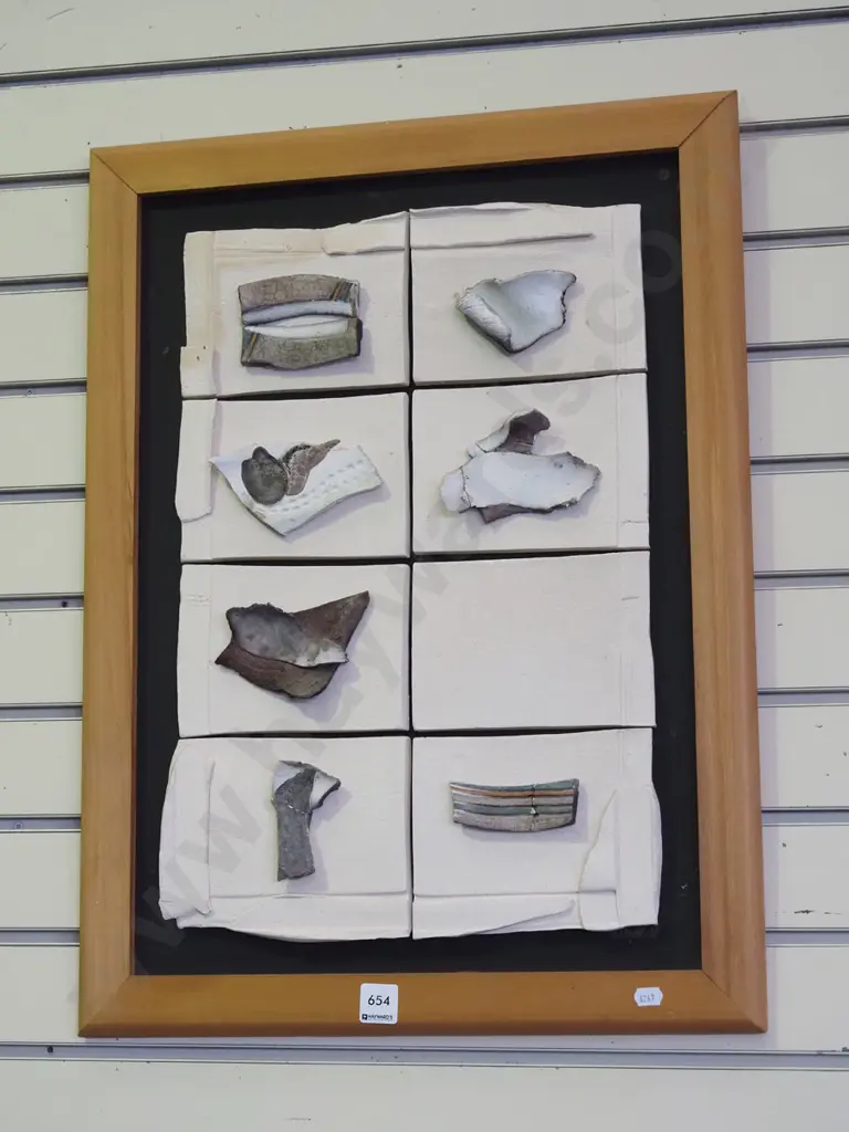 framed S. Novell ceramic tile artwork Image 1++