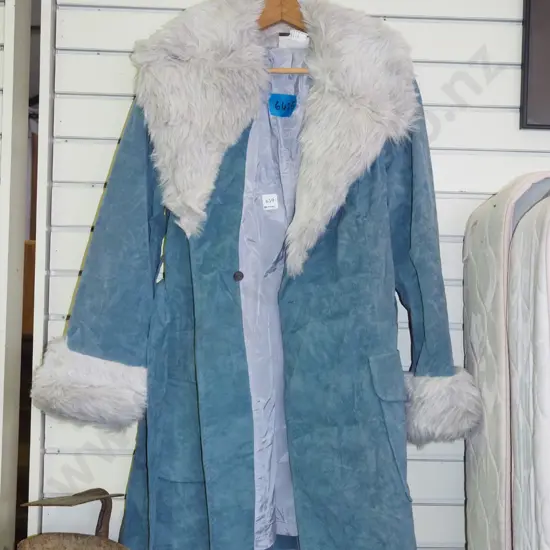 ladies faux fur and suede coat