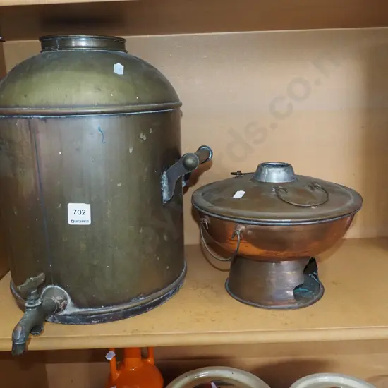vintage tea urn, part warmer - faults