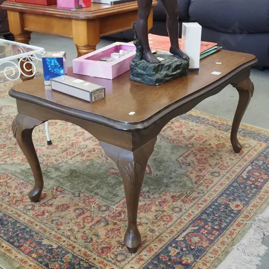 cab leg faux wood coffee table