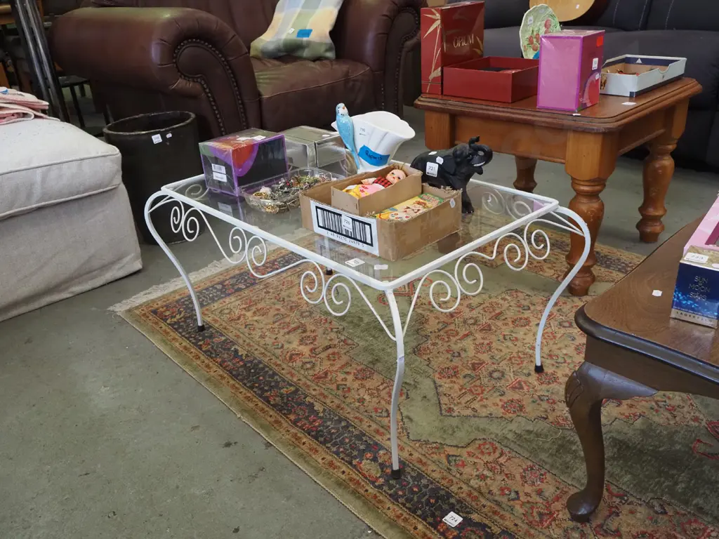 mid century wrought metal coffee table Image 1++