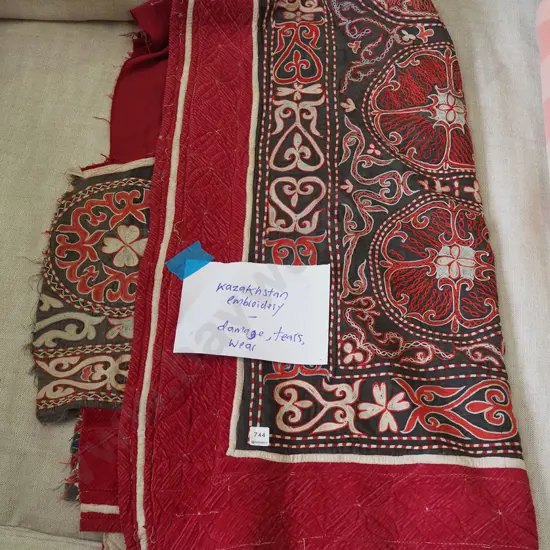 Kazahkstan embroidery - some damage, rips and tears