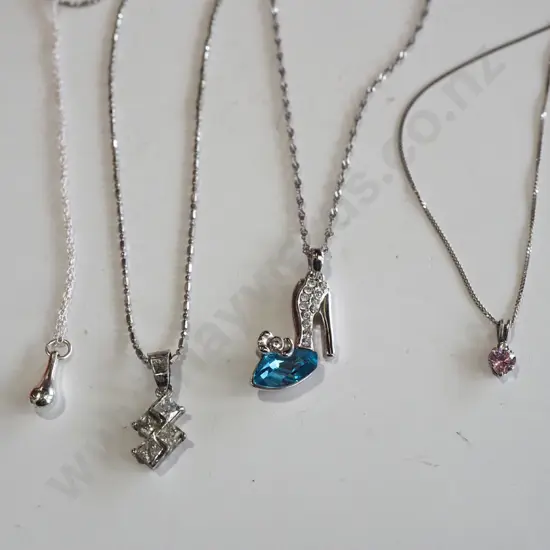 box; sterling silver necklaces, pendants