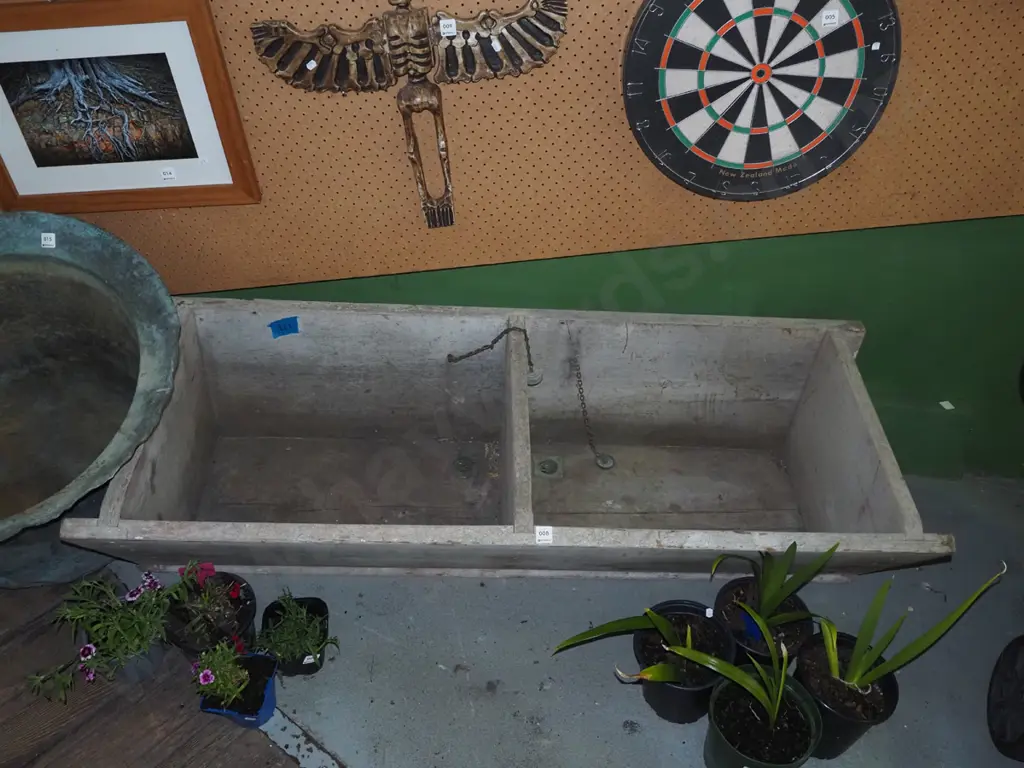 vintage solid kauri twin sink/trough H380 W1375 D550 Image 1++