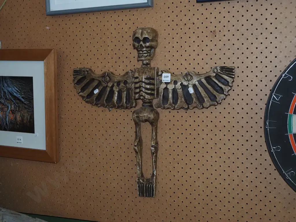 carved wooden skeleton angel Image 1++