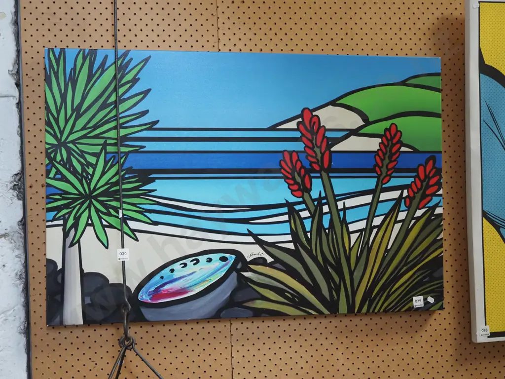 boxed canvas print - NZ sea shore Image 1++