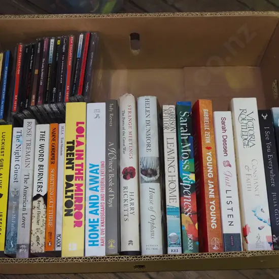 box; books, CDs