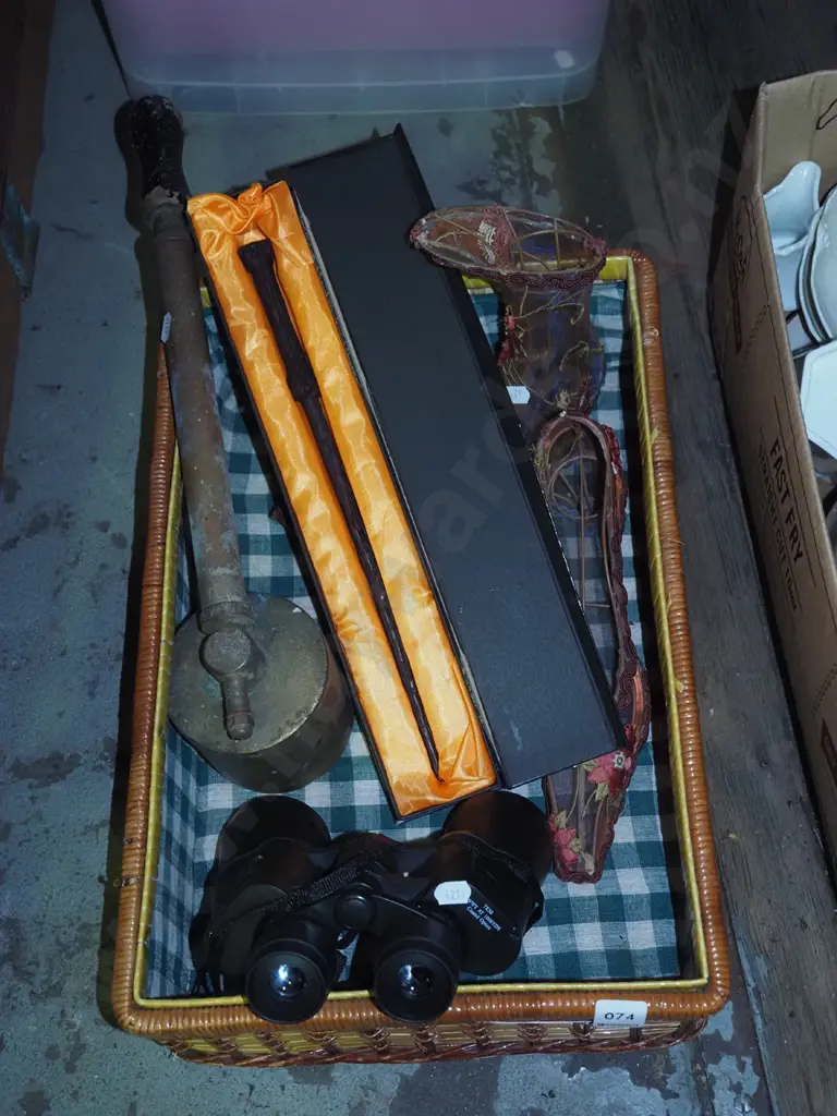 box; binoculars, garden sprayer, Harry Potter wand etc Image 1++