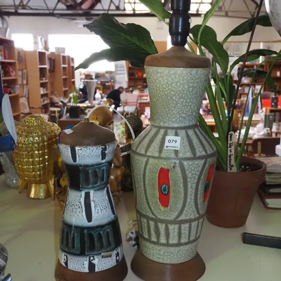 2x German pottery lamp bases - both need rewiring H400