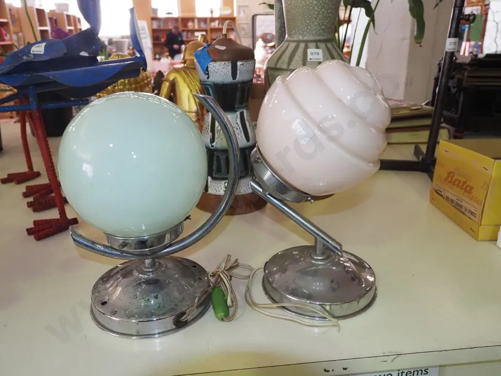 2x deco wall mounted light fittings - both need rewiring Image 1++