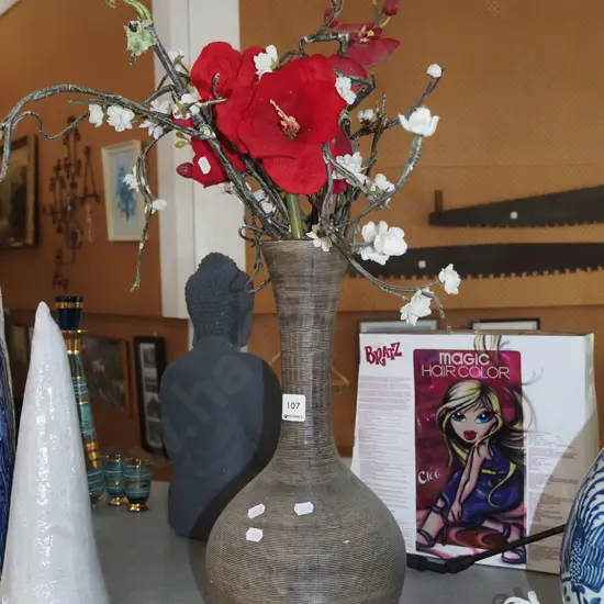 tall vase and faux flowers Vase H390