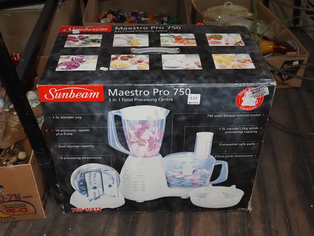 boxed as new Sunbeam Maestro Pro 750 3-in-1 food processing centre Image 1++