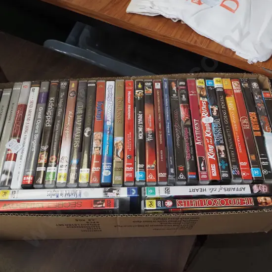 box of DVDs