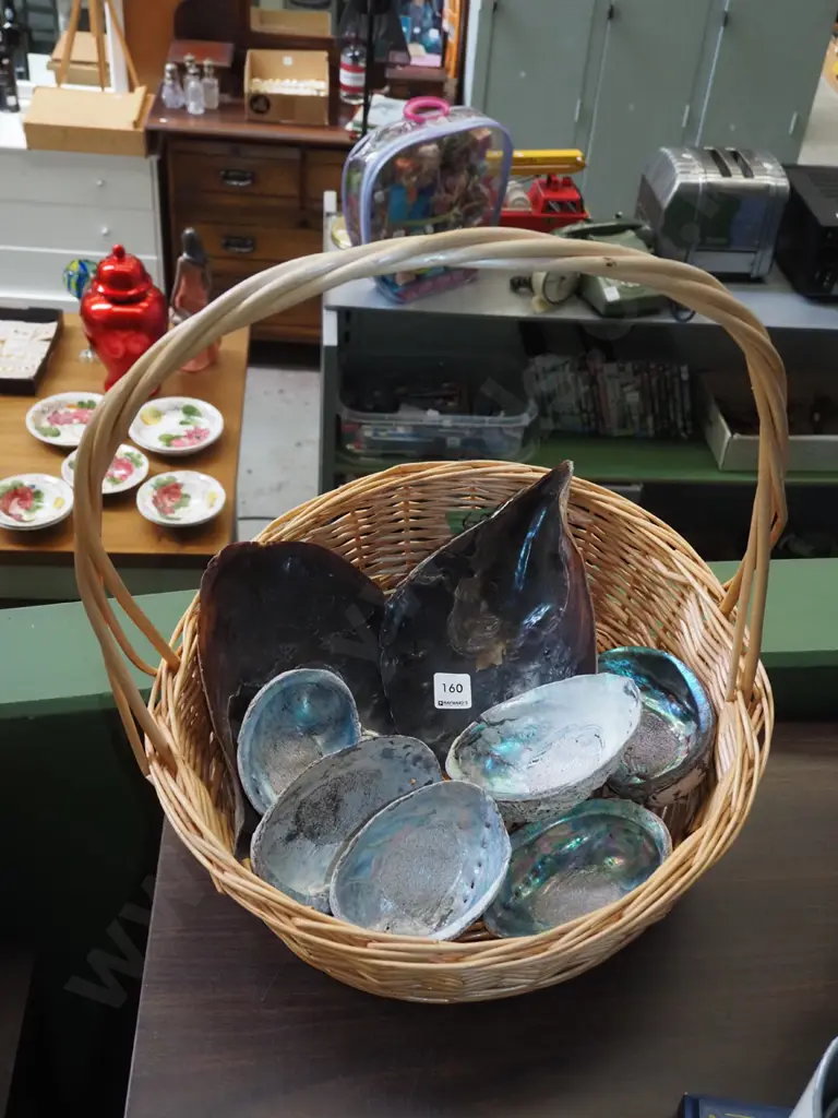 cane basket, paua shells etc Image 1++