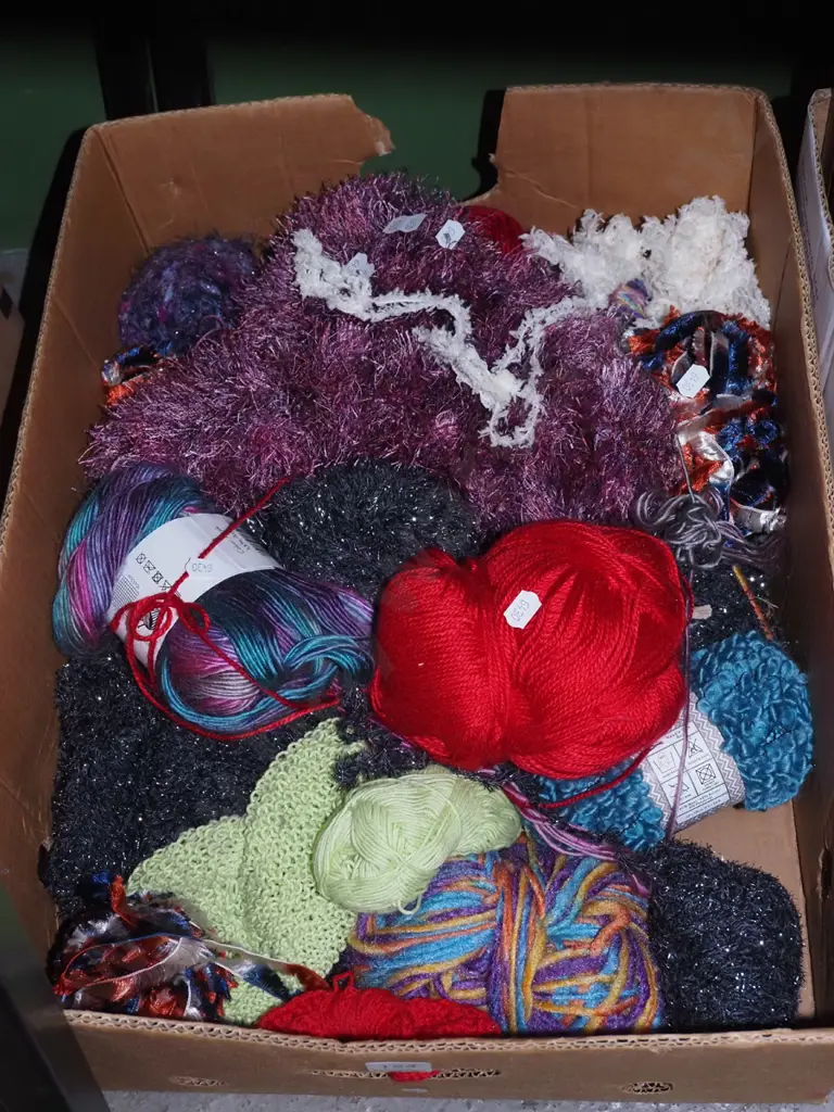box of knitting yarns Image 1++
