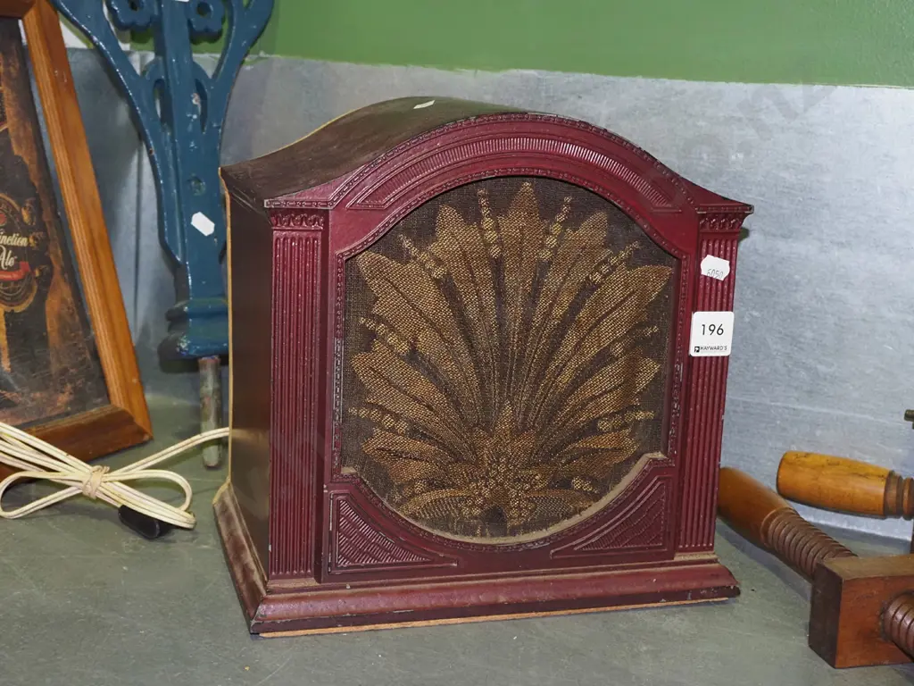 vintage wood and metal cased speaker Image 1++