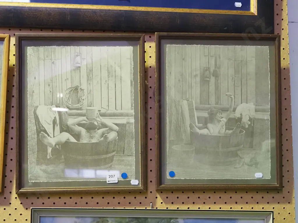 2x reproduction photo prints - bathing scenes Image 1++