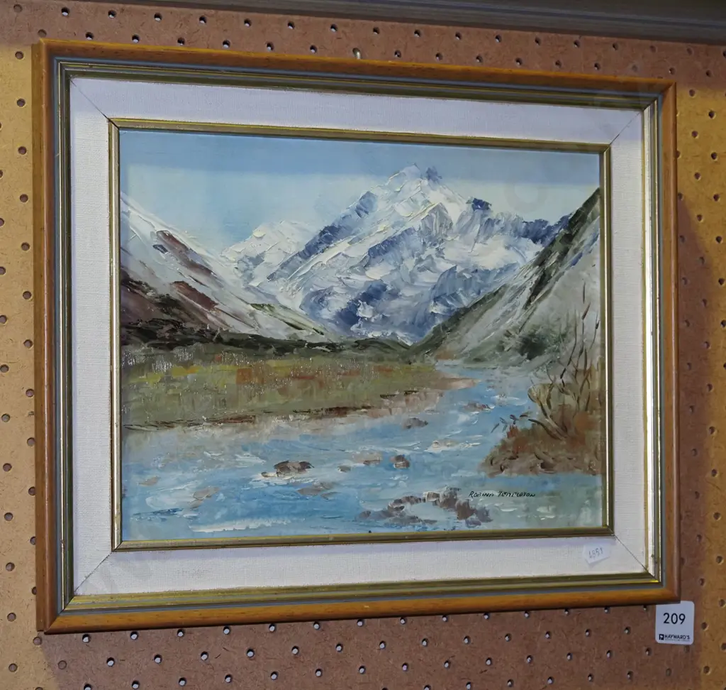framed Robina Templeton oil - stream and mountain scene  Image 1++