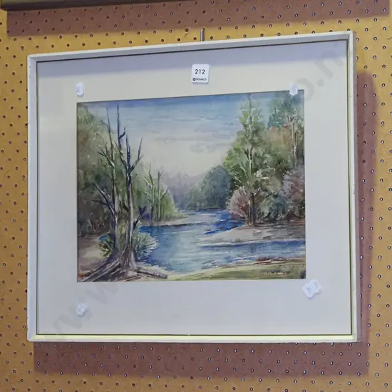 framed watercolour - river