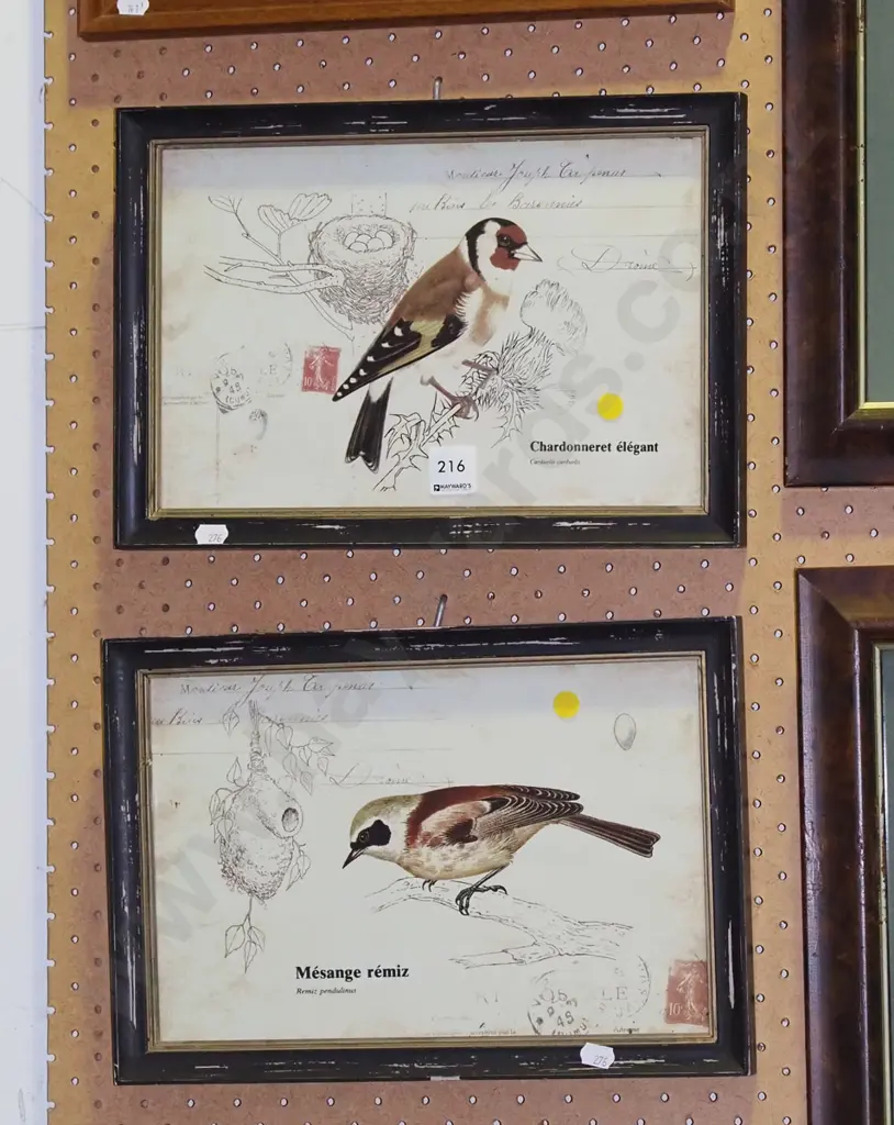 framed bird themed prints - yellow dots Image 1++