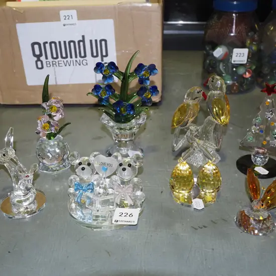 9x crystal ornaments