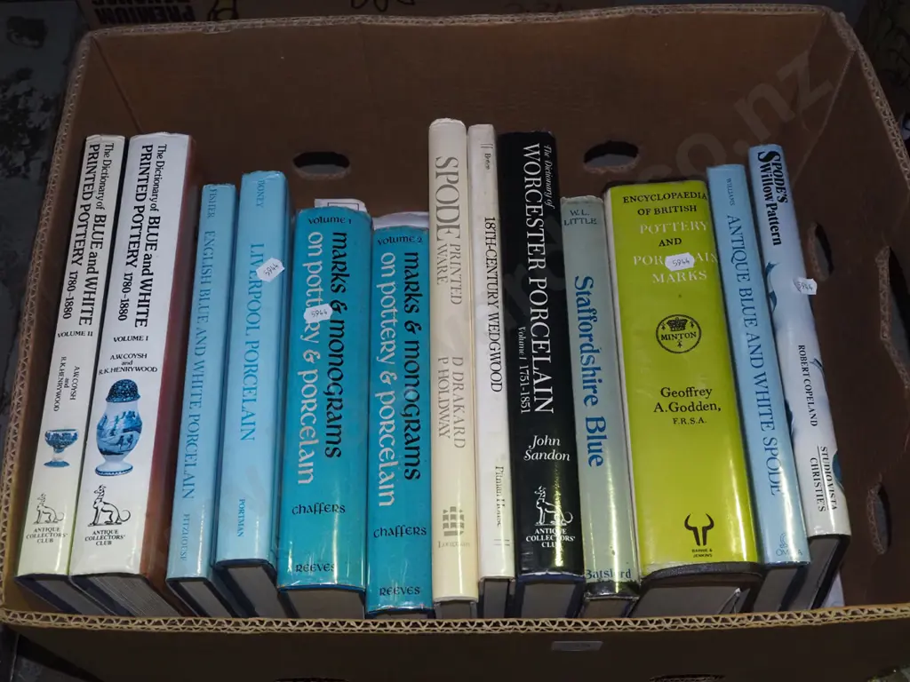 box of English pottery reference books Image 1++